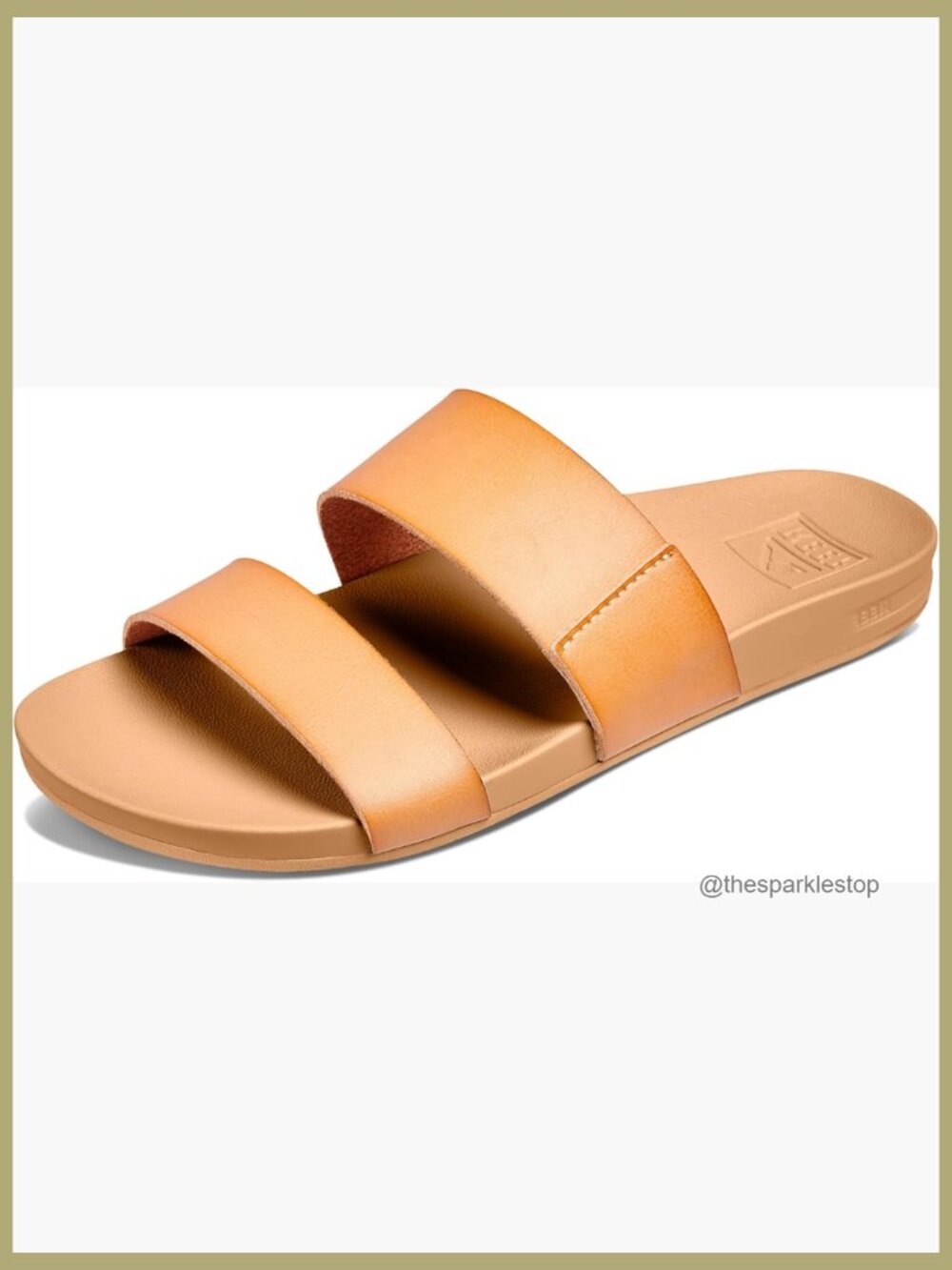 Double Strap Vegan Leather Slide Sandals with Arch Support